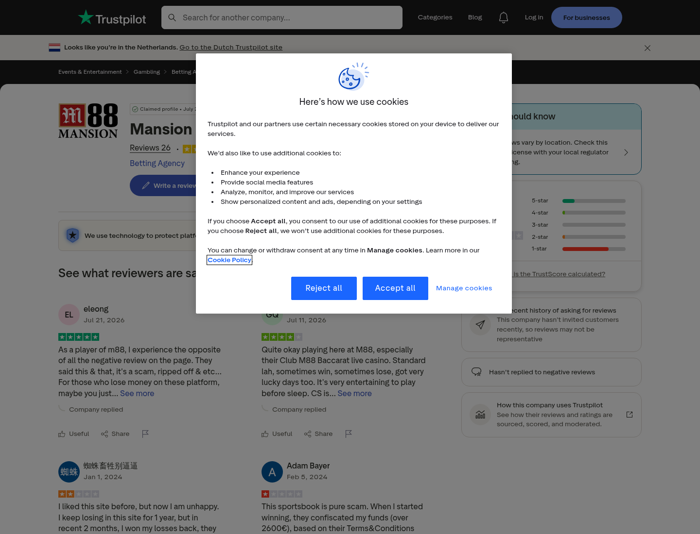 Capture konteks pengalaman pengguna tentang m88.com
